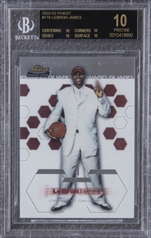 2002-03 Finest #178 LeBron James Rookie Card – BGS PRISTINE/Black Label 10